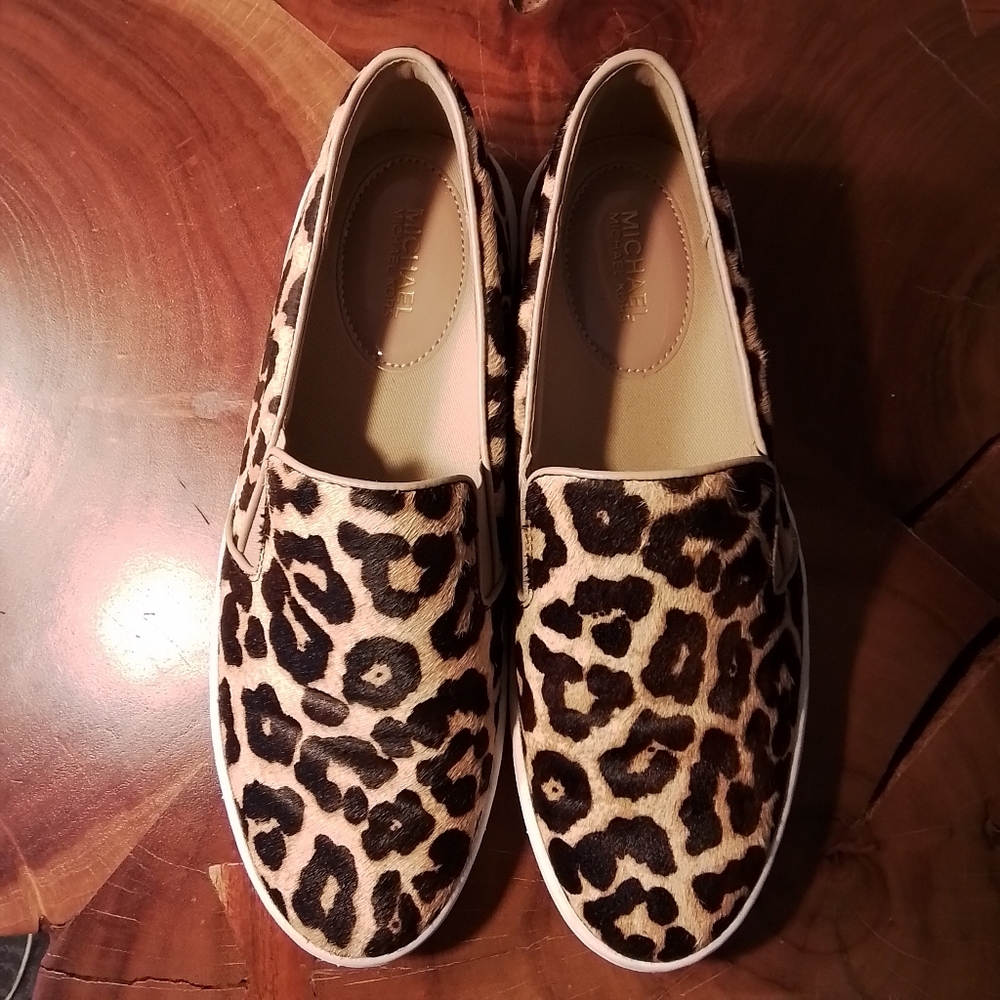 Michael Michael Kors Slip-on Sneakers in Calf Hair Leopard Print - 7.5 - Picture 2 of 8